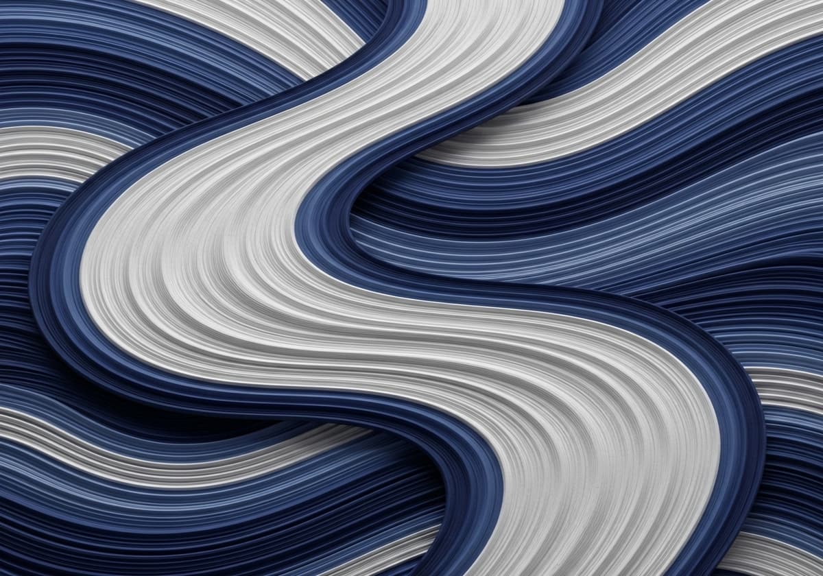 Abstract wavy lines in blue and white